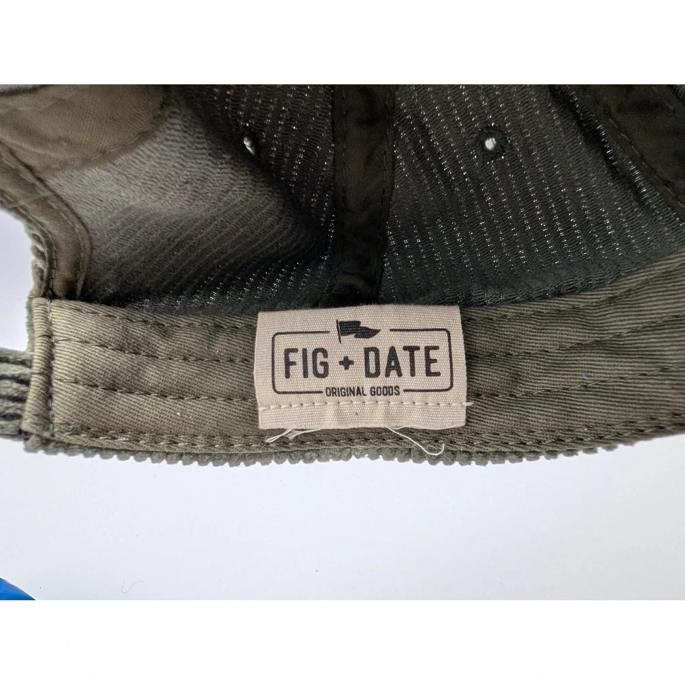 Fig + Date Corduroy Hat Olive Green No Rain No Flowers Patch Strapback Cap